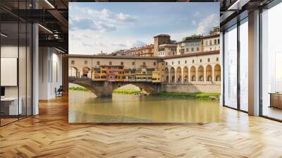 View of medieval stone bridge Ponte Vecchio, Florence, Italy Wall mural