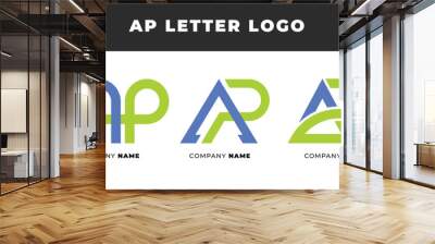 Set of Letter AP, PA, A and P Design Collection, Initial Monogram Logo, Modern Alphabet Letter AP, PA, A and P Unique Logo Vector Template Illustration for Business Branding. Wall mural