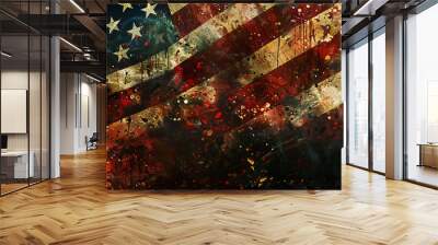 4th of July Patriotic day usa Independence banner Wall mural