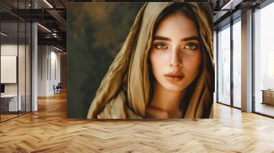 Portrait of a beautiful young biblical woman Wall mural