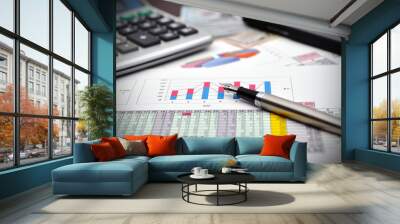 financial report on table Wall mural