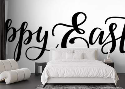 Happy Easter black lettering design. Short phrase. Element for print, invitation or greeting cards. Wall mural