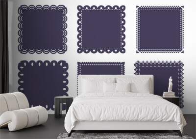 vector square label ornate set Wall mural