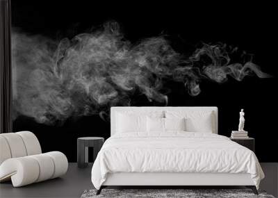 movement of smoke on black background, smoke background, Wall mural