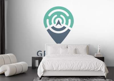 GPS Locator icon logo design with pin maps symbol illustration Wall mural