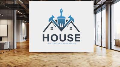 House repair icon logo design Wall mural