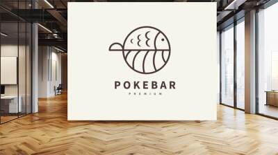 poke bar or sushi logo design illustration 4 Wall mural