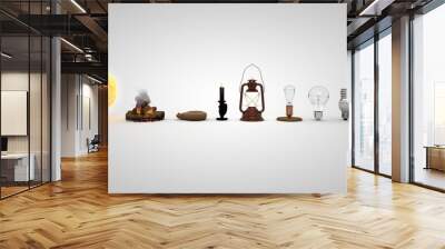 3D illustration of Evolution of lighting Wall mural