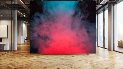 Colorful smoke on a black background closeup Wall mural