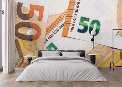 Euro money closeup isolated background. Wall mural