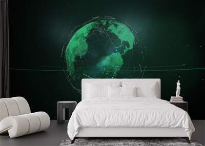 Concept of digital marketing and foreign currency. Wall mural