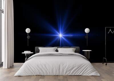 Flare lens light Stock Image In Black Background Wall mural