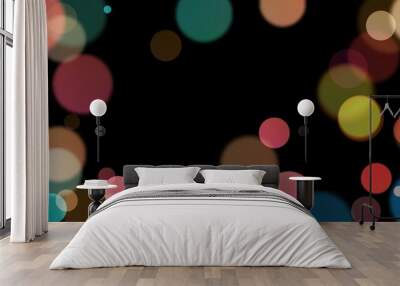 Glowing Particles Stock Image In Black Background Wall mural