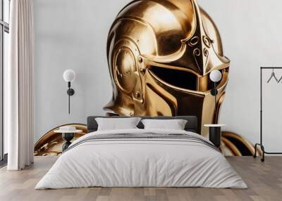 Golden Knight statue hero on studio background Wall mural