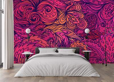 Beautiful ornate floral paisley seamless pattern Wall mural