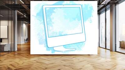 Watercolor computer Wall mural