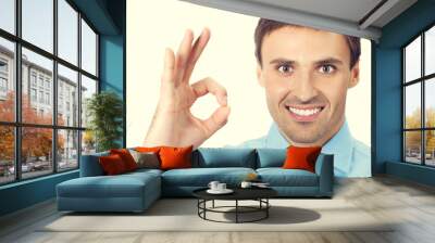 Businessman with okay gesture Wall mural