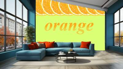 Orange halves background with space for text on a white backgrou Wall mural