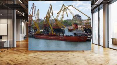 cranes in port Wall mural