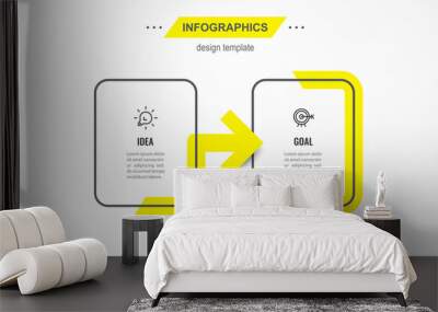 vector infographic design template with icons and 2 options or steps. can be used for process diagra Wall mural