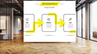 Vector Infographic design template with icons and 5 options or steps. Can be used for process diagram, presentations, workflow layout, banner, flow chart, info graph. Wall mural