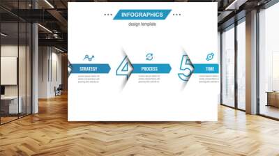 Vector Infographic design template with icons and 7 options or steps. Can be used for process diagram, presentations, workflow layout, banner, flow chart, info graph. Wall mural