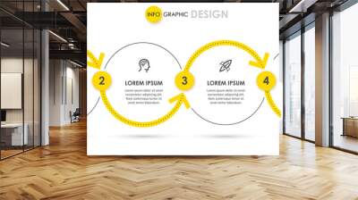 Vector Infographic design with icons and 4 options or steps. Infographics for business concept. Can be used for presentations banner, workflow layout, process diagram, flow chart, info graph Wall mural