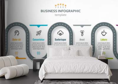 Vector infographic template Wall mural