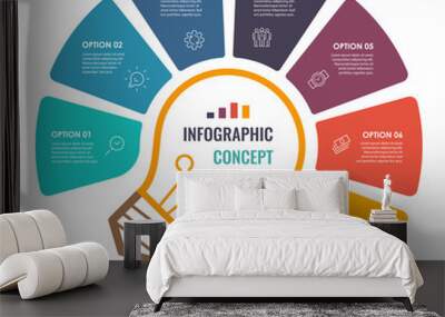 Vector infographic template Wall mural