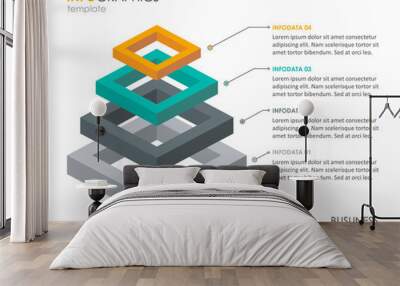 Vector infographic template Wall mural