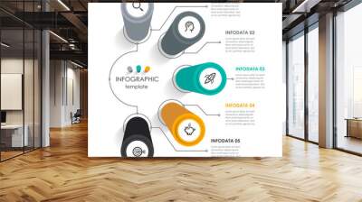 Vector infographic template Wall mural