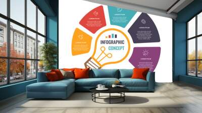 Vector infographic template Wall mural