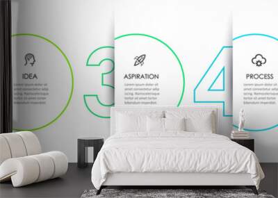 Vector Infographic thin line design with icons and 5 options or steps. Infographics for business concept. Wall mural