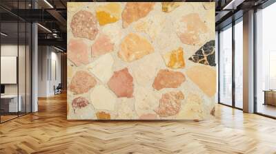 Colorful terrazzo flooring pattern with mixed stones Wall mural