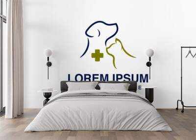 pet logo design, veterinarian, animal hospital, farm Wall mural