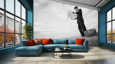 man reading map Wall mural