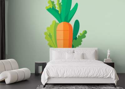 Carrots vegetable orange isolated vector illustration Wall mural