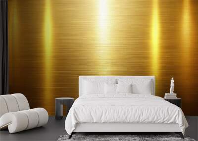 Abstract golden texture background with light shining on metal wall Wall mural