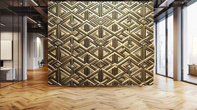 Abstract metal background texture with intricate geometric pattern , metal, abstract, background, texture, pattern, design Wall mural