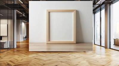 Blank picture frame mock-up on a white wall , art, decoration, interior design, template, empty frame, gallery Wall mural