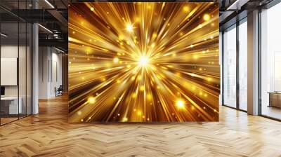 Gold radial blur motion abstract background with vibrant colors and shining lights, gold, radial, blur, motion, abstract Wall mural