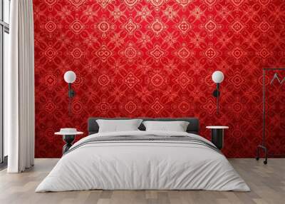 Vibrant red wallpaper featuring abstract shapes and patterns, red,wallpaper, background, abstract, shapes, patterns, vibrant Wall mural