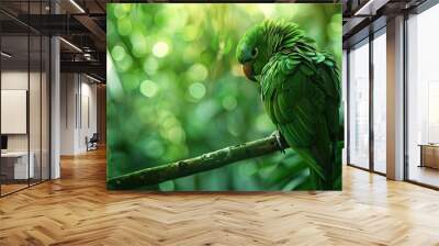 A male Long tailed Parakeet Psittacula longicauda preening   Borneo. Wall mural