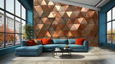 Geometric metallic mosaic tile wallpaper with abstract triangular pattern Wall mural