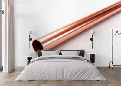 thin copper pipe isolated on white background Wall mural