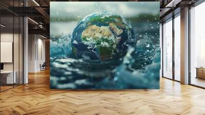 Water and environmental conservation for global sustainability. Wall mural