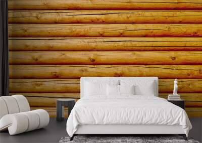 New log wall background Wall mural