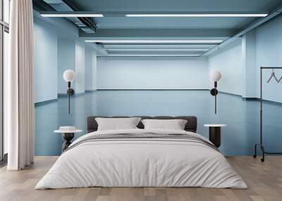 A large, empty room with a white ceiling and walls. The room is very clean and has a very modern feel to it Wall mural