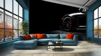 sport car background a corner with copy space in dark background, generative ai Wall mural