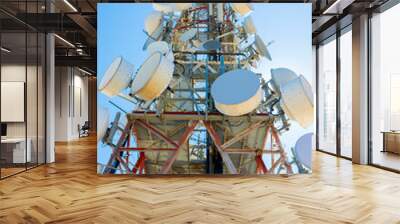 A communication tower with antennas Wall mural